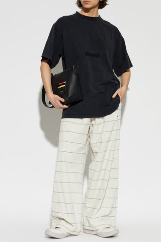 Balenciaga BLACK T-shirt with embroidered logo 2