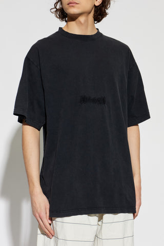 Balenciaga BLACK T-shirt with embroidered logo 3