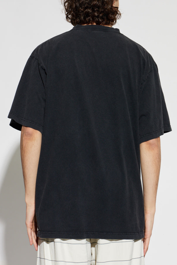 Balenciaga BLACK T-shirt with embroidered logo 4