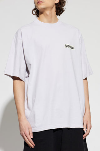 Balenciaga GREY T-shirt with a vintage effect 3