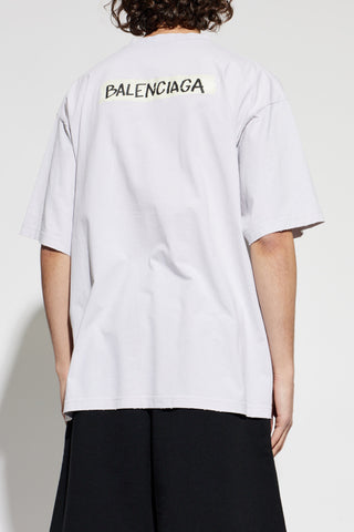 Balenciaga GREY T-shirt with a vintage effect 4