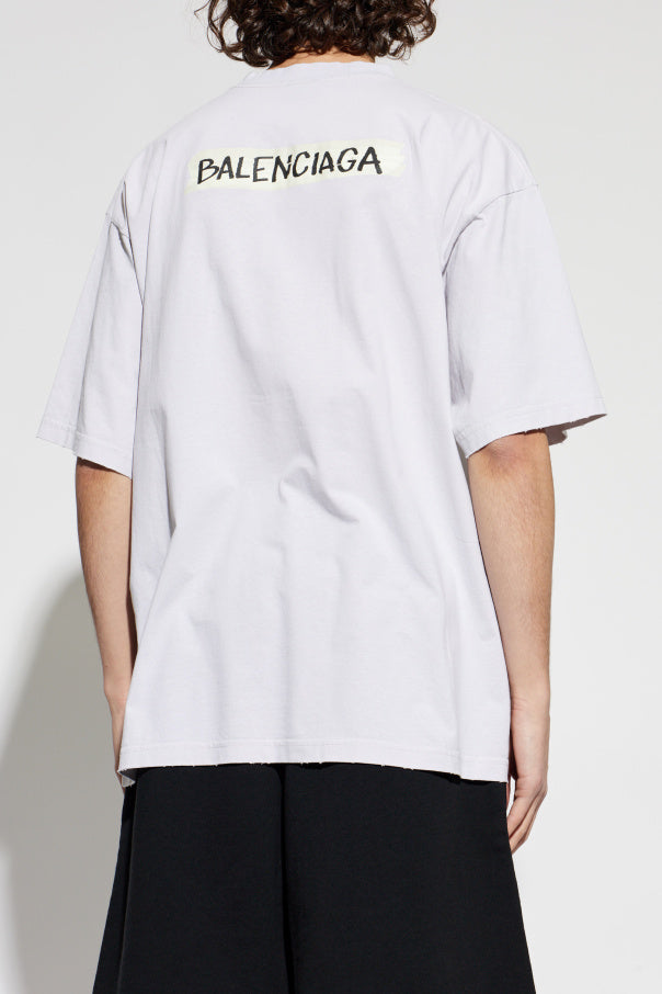 Balenciaga GREY T-shirt with a vintage effect 4