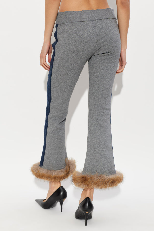 Balenciaga GREY Sweatpants finished with faux fur 4