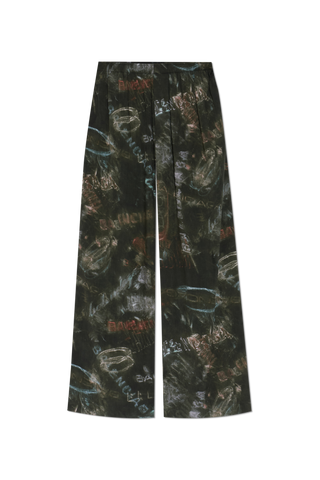 Balenciaga GREEN Loose-fit printed trousers 1