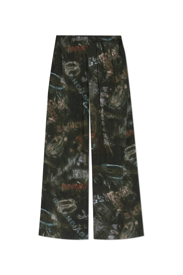 Balenciaga GREEN Loose-fit printed trousers 1