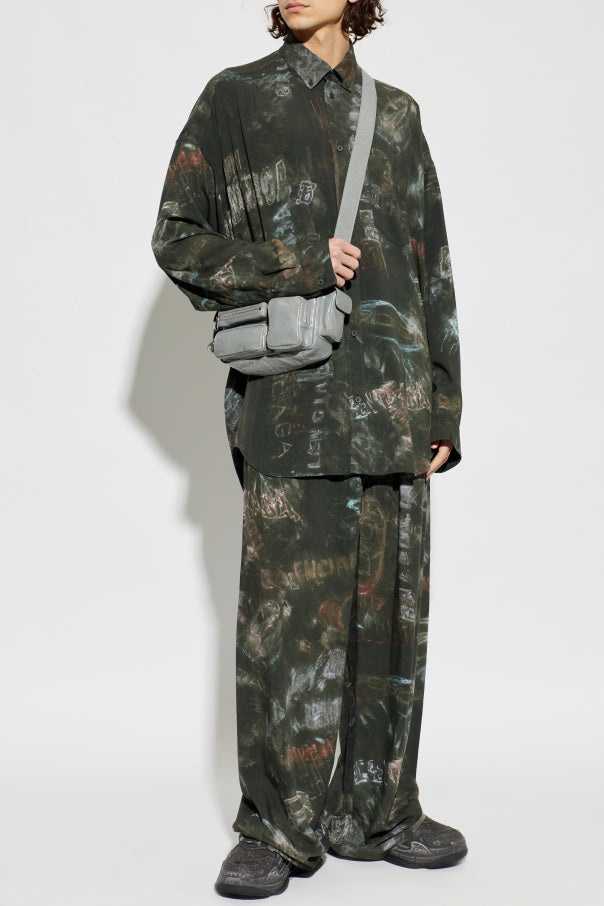 Balenciaga GREEN Loose-fit printed trousers 2