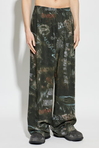 Balenciaga GREEN Loose-fit printed trousers 3