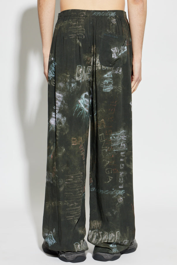Balenciaga GREEN Loose-fit printed trousers 4