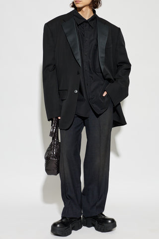 Balenciaga BLACK Wool trousers with crease 2