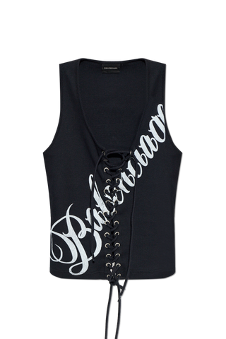 Balenciaga BLACK Ribbed sleeveless top 1