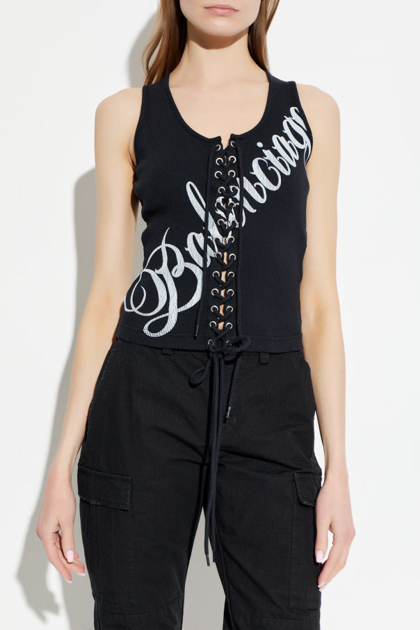 Balenciaga BLACK Ribbed sleeveless top 3