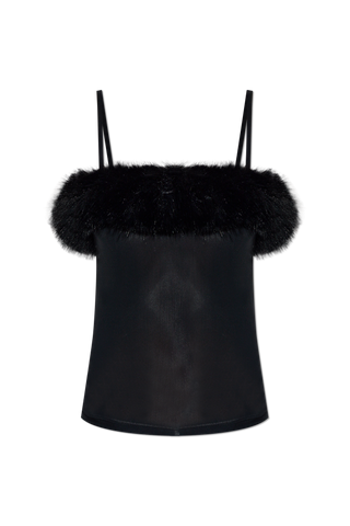 Balenciaga BLACK Top with faux fur 1