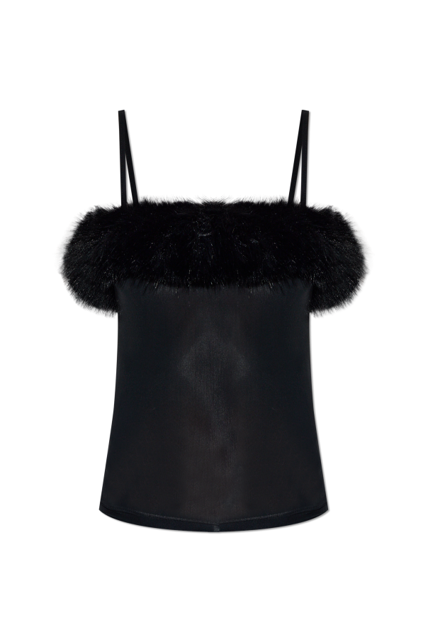 Balenciaga BLACK Top with faux fur 1