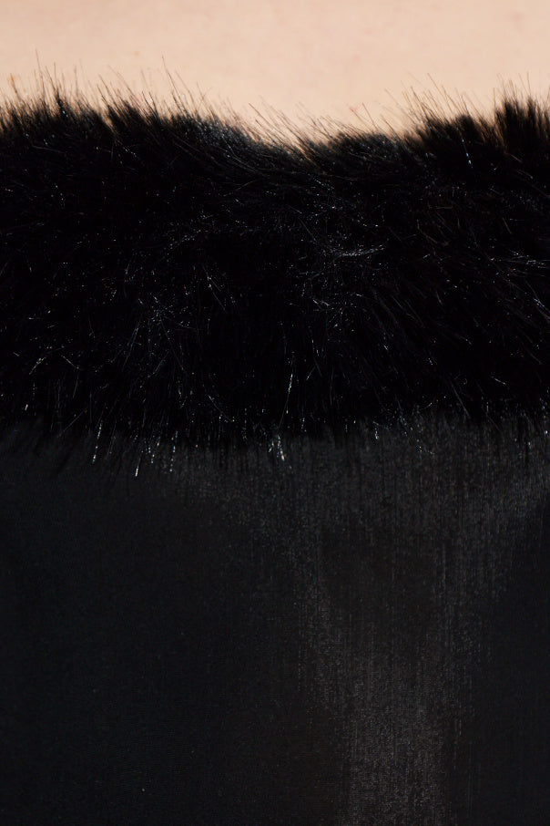 Balenciaga BLACK Top with faux fur 5