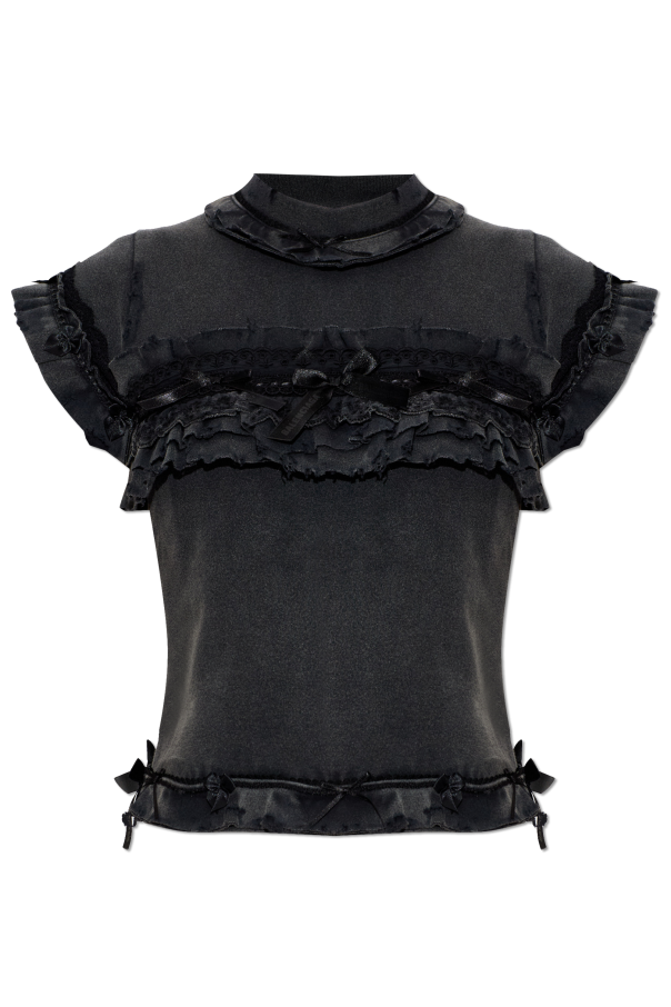 Balenciaga GREY T-shirt with decorative ruffles 1