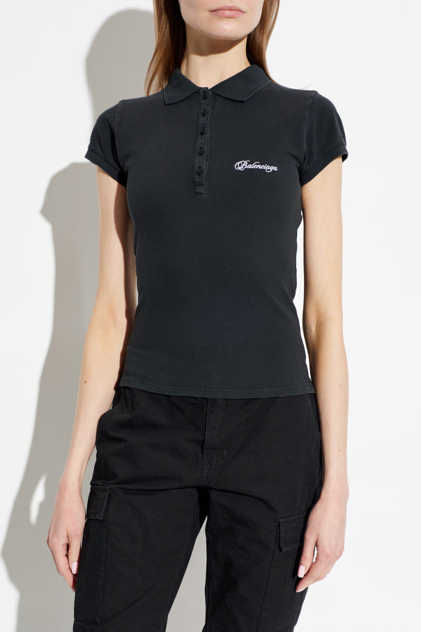 Balenciaga BLACK Cotton polo 3