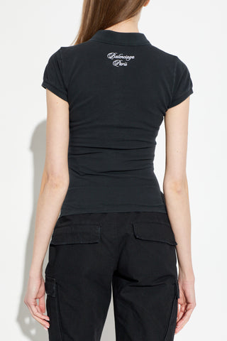 Balenciaga BLACK Cotton polo 4