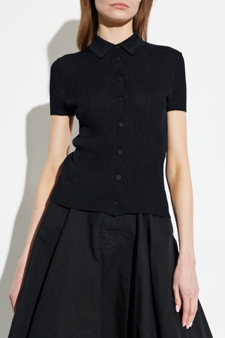 Balenciaga BLACK Ribbed short-sleeve top 3