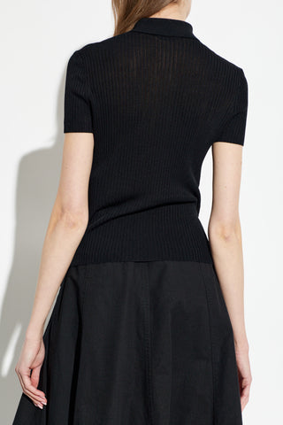 Balenciaga BLACK Ribbed short-sleeve top 4