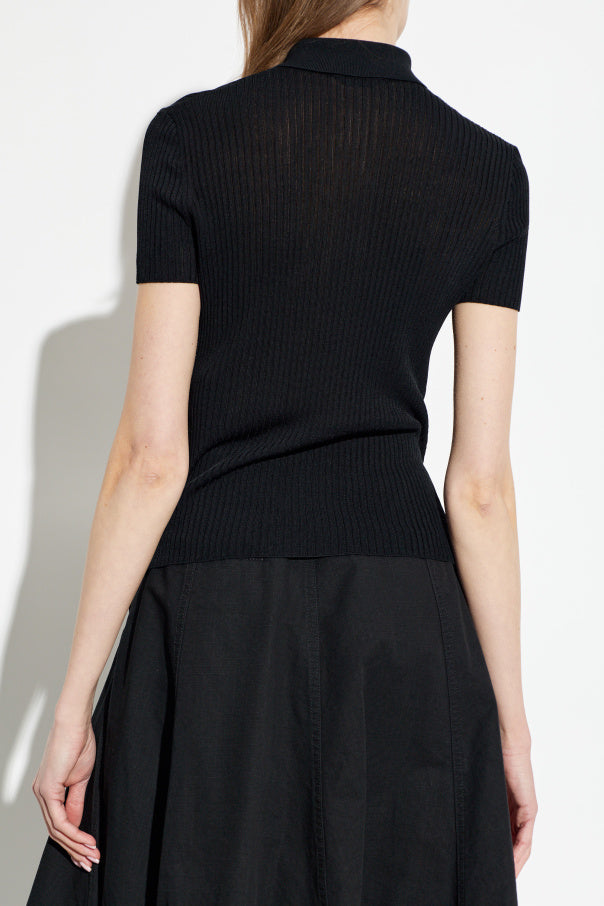 Balenciaga BLACK Ribbed short-sleeve top 4