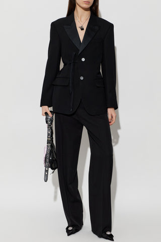 Balenciaga BLACK High-waisted wool trousers 2