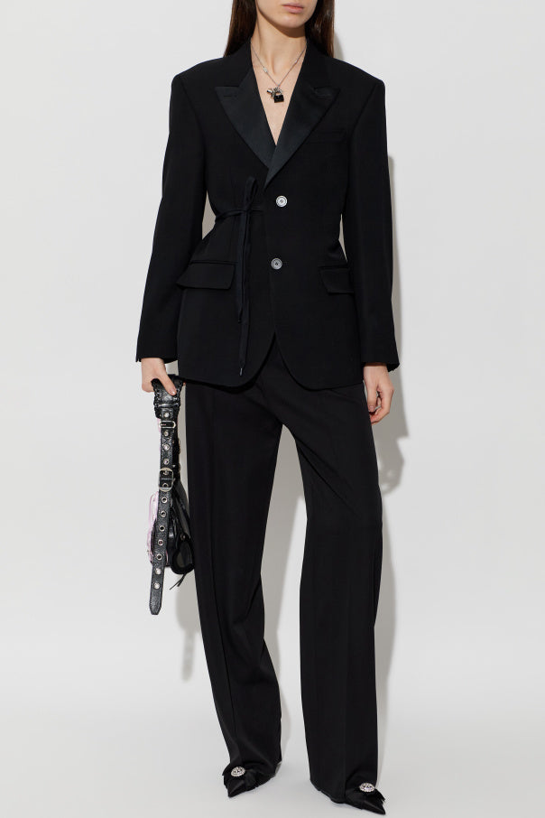 Balenciaga BLACK High-waisted wool trousers 2