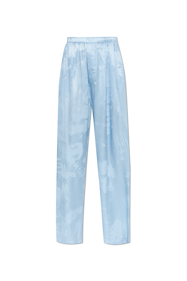 Balenciaga BLUE Loose-fit silk trousers 1