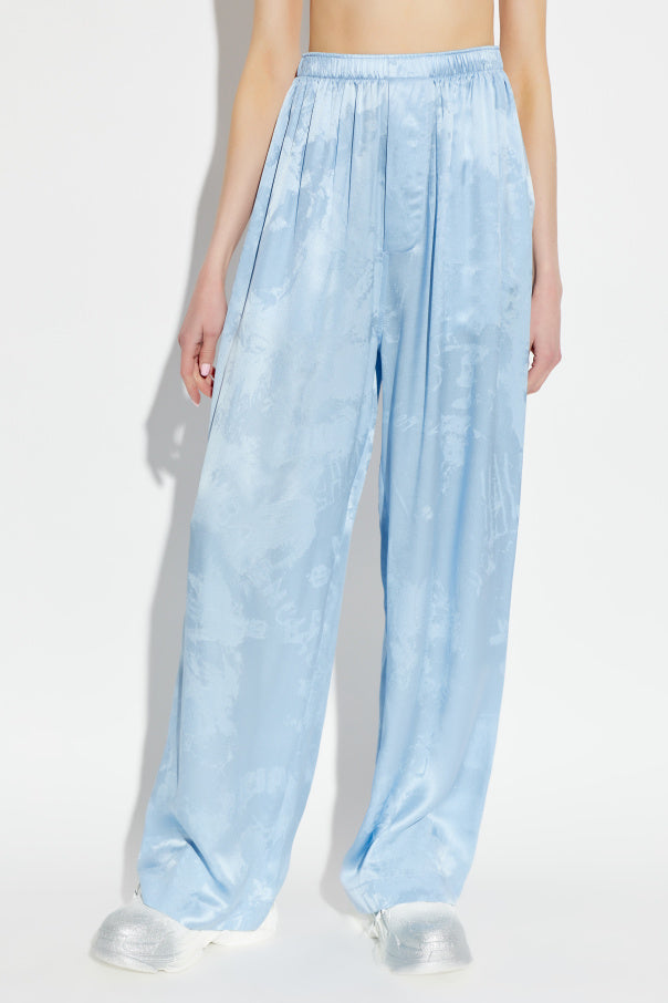 Balenciaga BLUE Loose-fit silk trousers 3