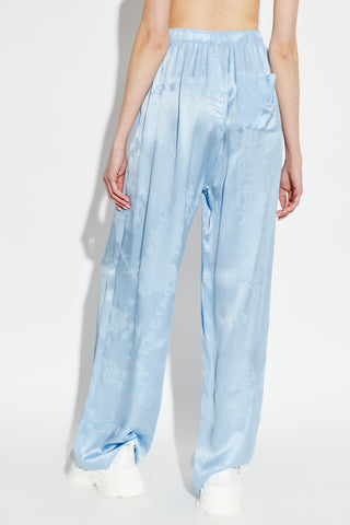 Balenciaga BLUE Loose-fit silk trousers 4