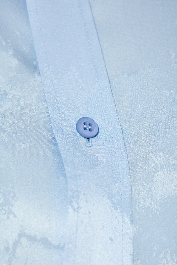 Balenciaga BLUE Silk shirt with pocket 5
