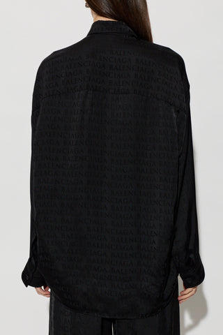 Balenciaga BLACK Shirt with monogram 4