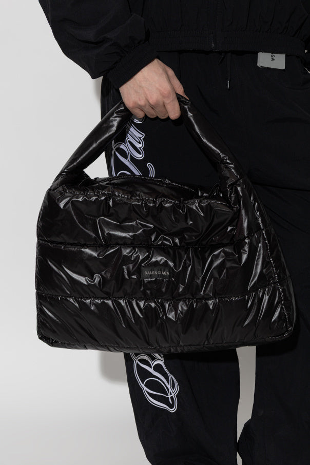 Balenciaga BLACK Handbag with logo patch 2