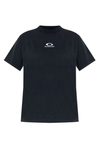 Balenciaga BLACK T-shirt made of combined fabrics 1