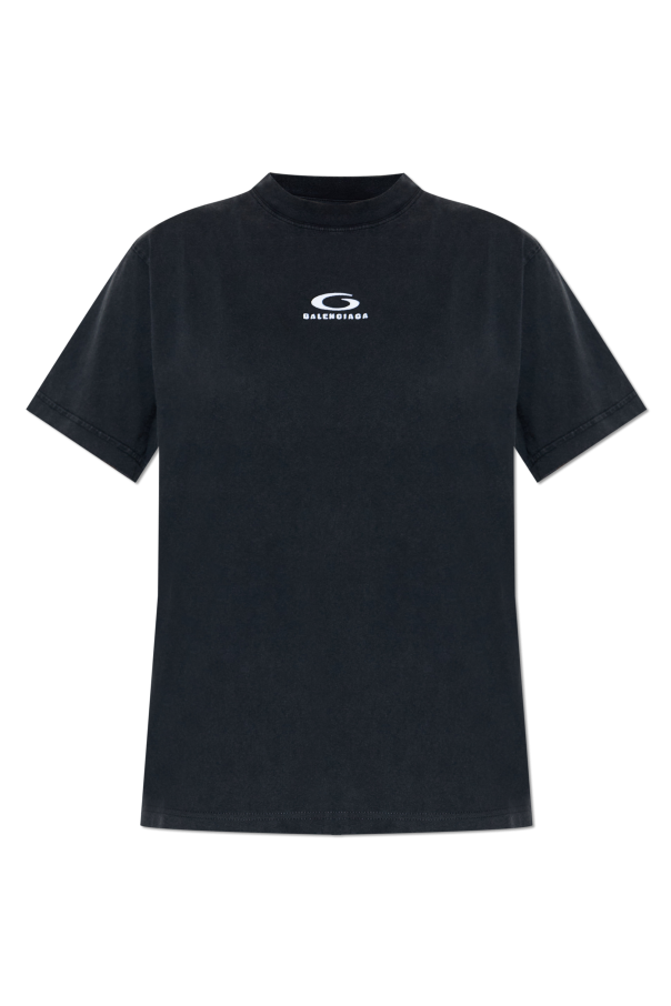 Balenciaga BLACK T-shirt made of combined fabrics 1