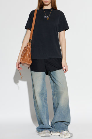 Balenciaga BLACK T-shirt made of combined fabrics 2