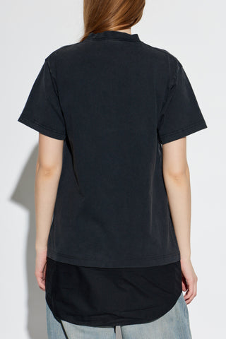Balenciaga BLACK T-shirt made of combined fabrics 4