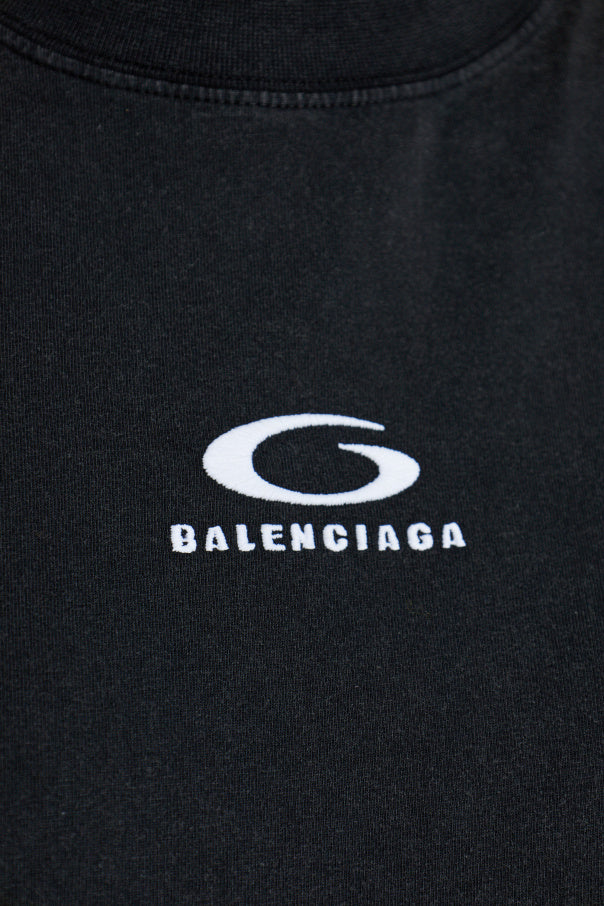 Balenciaga BLACK T-shirt made of combined fabrics 5