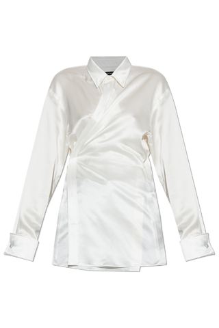 Balenciaga WHITE Satin shirt with belt 1