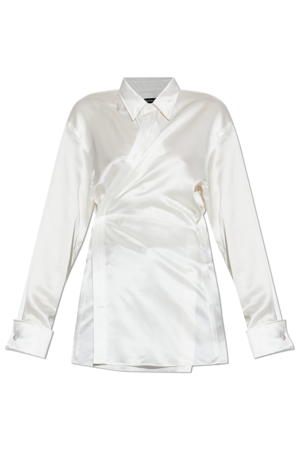 Balenciaga WHITE Satin shirt with belt 1