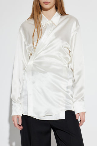 Balenciaga WHITE Satin shirt with belt 3