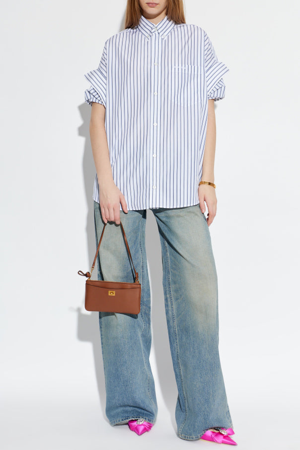 Balenciaga WHITE Oversize shirt with striped pattern 2