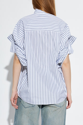 Balenciaga WHITE Oversize shirt with striped pattern 4