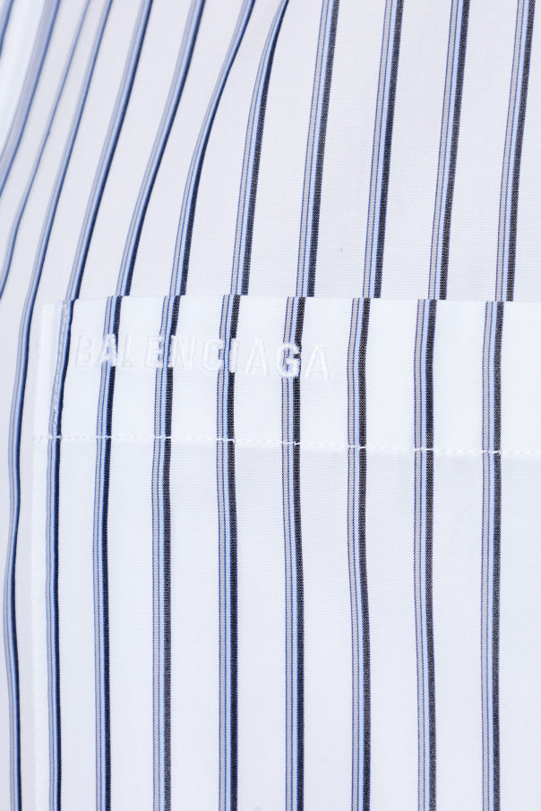 Balenciaga WHITE Oversize shirt with striped pattern 5