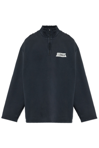 Balenciaga BLACK Sweatshirt with stand-up collar 1