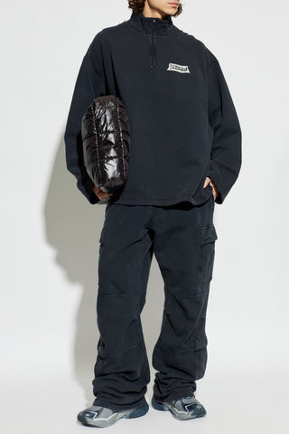 Balenciaga BLACK Sweatshirt with stand-up collar 2