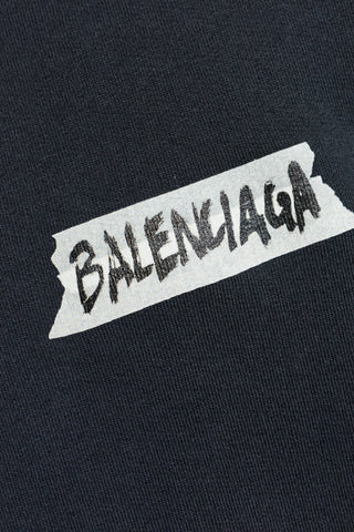 Balenciaga BLACK Sweatshirt with stand-up collar 5