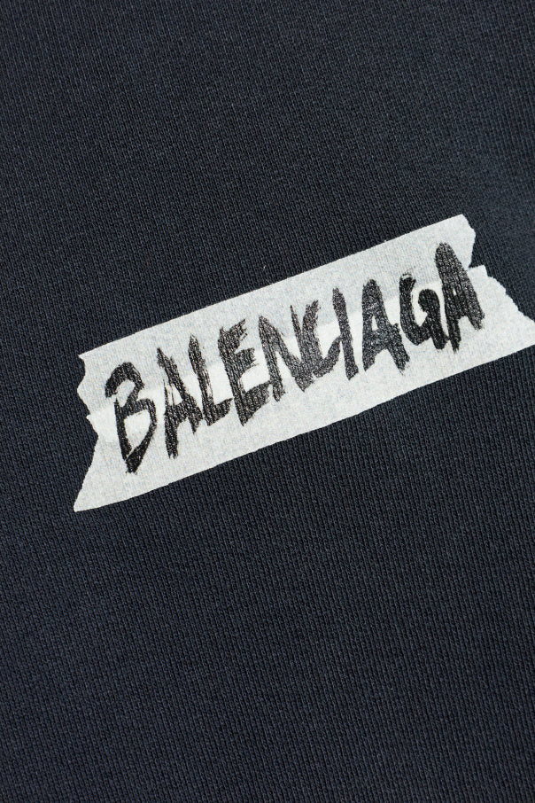 Balenciaga BLACK Sweatshirt with stand-up collar 5