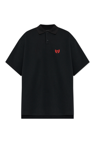 Balenciaga BLACK Polo with embroidered logo 1