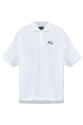 Balenciaga WHITE Polo with embroidered logo 1