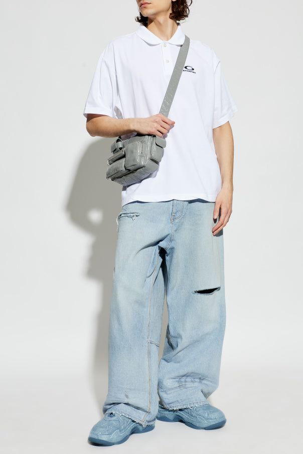 Balenciaga WHITE Polo with embroidered logo 2